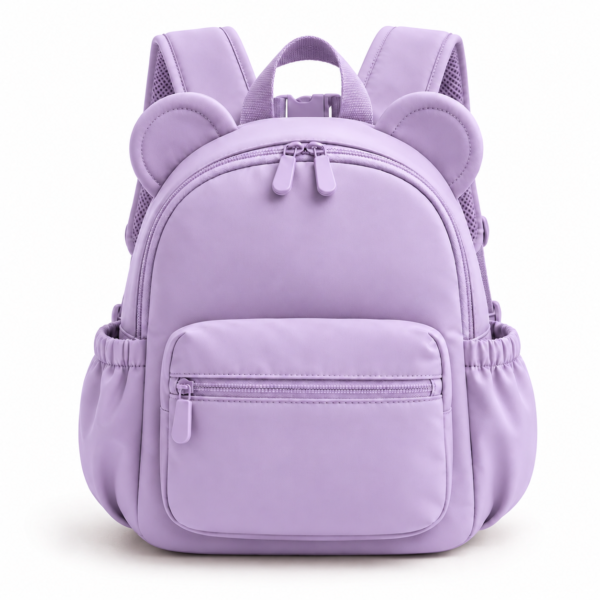 Custom Bear Ear Toddler Backpack with Front Zipper Pockets