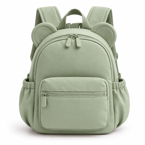 Custom Bear Ear Toddler Backpack with Front Zipper Pockets
