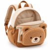 Custom Teddy Bear Toddler Backpack with Plush Front Pocket