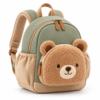 Custom Teddy Bear Toddler Backpack with Plush Front Pocket