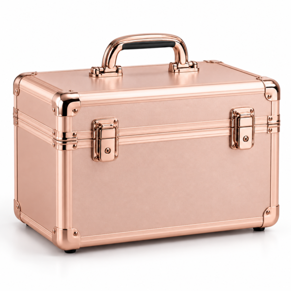 Custom Aluminum Makeup Train Case with Lockable Latches