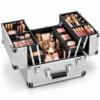 Custom Expandable Aluminum Makeup Train Case with Trays