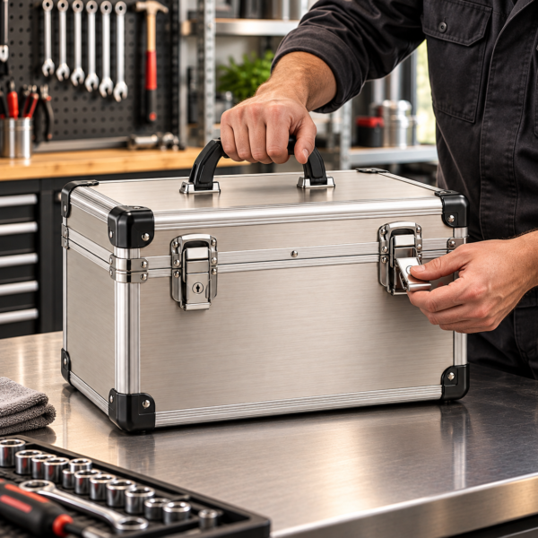 Custom Aluminum Tool Carrying Case with Dual Locking Latches