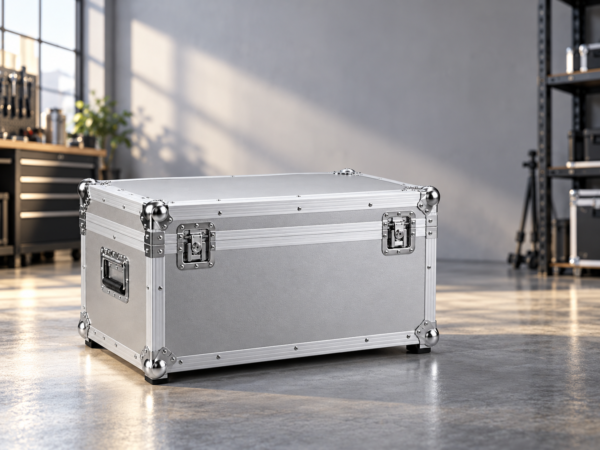Custom Large Aluminum-Style Tool Storage Case with Metal Corner Protectors