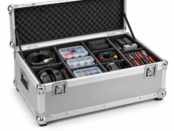 Custom Large Aluminum-Style Tool Storage Case with Metal Corner Protectors