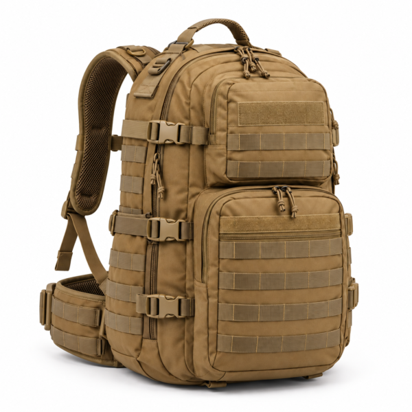 Custom Dual Front Pocket MOLLE Tactical Backpack with Padded Waist Belt