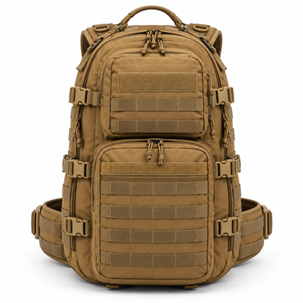 Custom Dual Front Pocket MOLLE Tactical Backpack with Padded Waist Belt