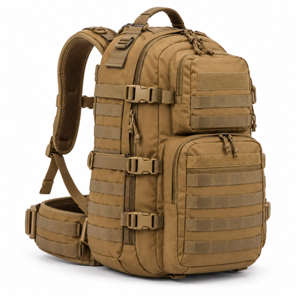 Custom Dual Front Pocket MOLLE Tactical Backpack with Padded Waist Belt