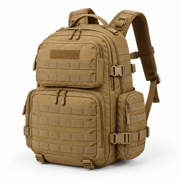 Custom MOLLE Tactical Backpack with Dual Side Zippered Pouches