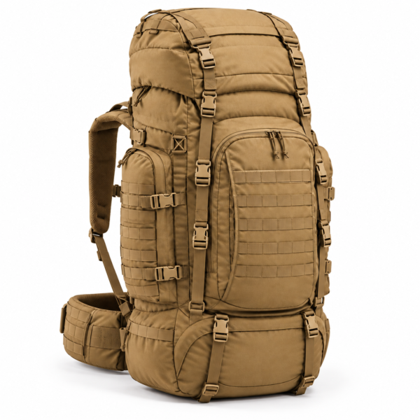 Custom Large Tactical Rucksack with MOLLE Webbing & Padded Hip Belt