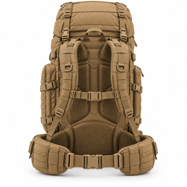 Custom Large Tactical Rucksack with MOLLE Webbing & Padded Hip Belt