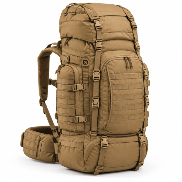 Custom Large Tactical Rucksack with MOLLE Webbing & Padded Hip Belt