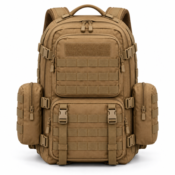 Custom Multi-Pocket MOLLE Tactical Backpack with Side Utility Pouches