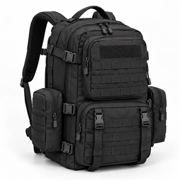 Custom Multi-Pocket MOLLE Tactical Backpack with Side Utility Pouches