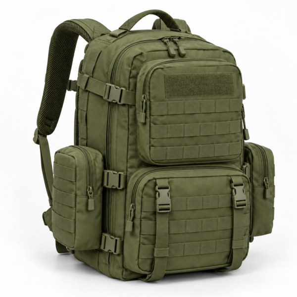 Custom Multi-Pocket MOLLE Tactical Backpack with Side Utility Pouches