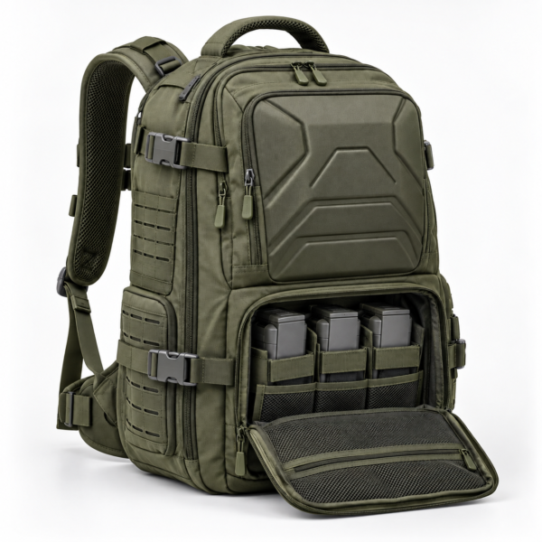 Custom Hard-Shell Front Panel Tactical Backpack with Laser-Cut MOLLE