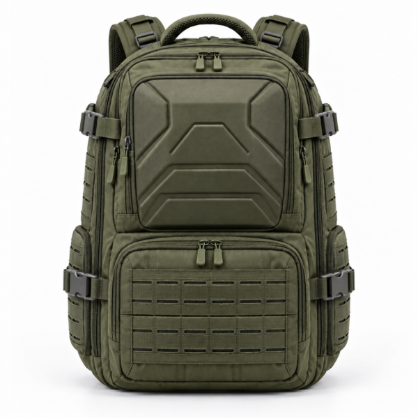 Custom Hard-Shell Front Panel Tactical Backpack with Laser-Cut MOLLE