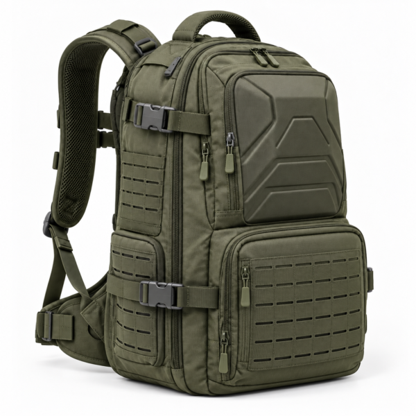 Custom Hard-Shell Front Panel Tactical Backpack with Laser-Cut MOLLE