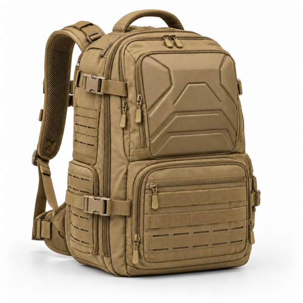 Custom Hard-Shell Front Panel Tactical Backpack with Laser-Cut MOLLE