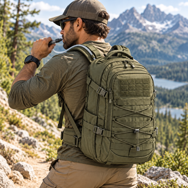 Custom Hard-Shell Front Panel Tactical Backpack with Laser-Cut MOLLE