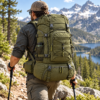 Custom Large Tactical Hiking Backpack with Bottom Compartment & Padded Hip Belt