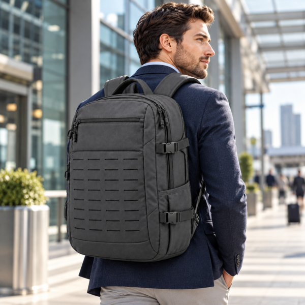 Custom Urban Tactical Backpack with Laser-Cut MOLLE Panel
